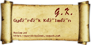 Györök Kálmán névjegykártya